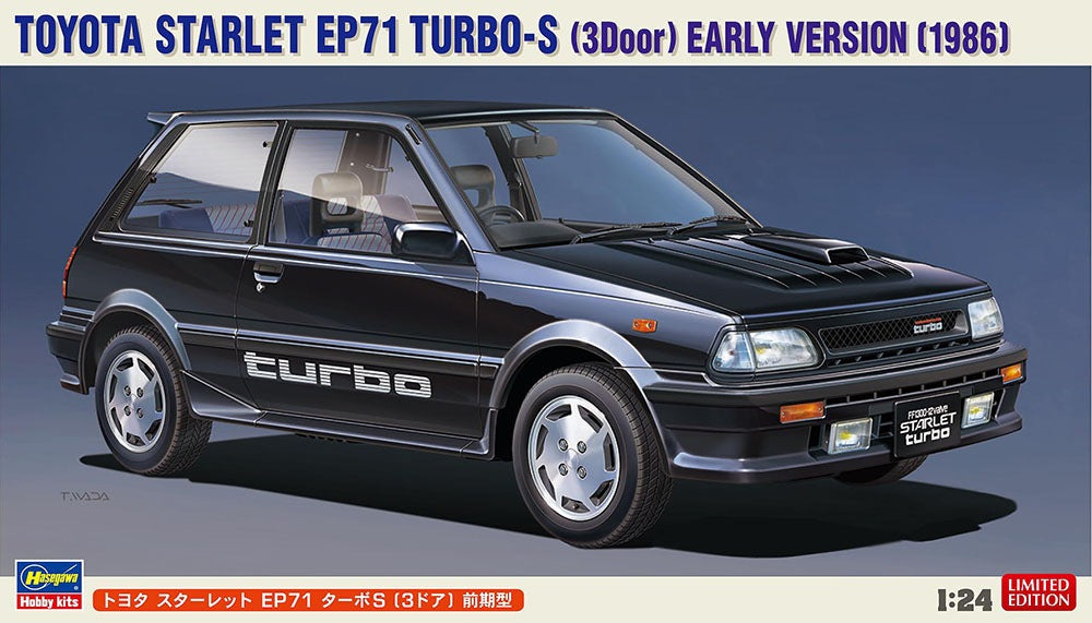 Hasegawa 20687 1:24 1986 Toyota Starlet EP71 Turbo S 3-Door Car Plastic Kit