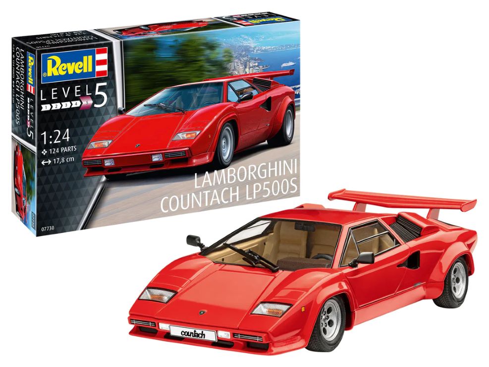 Revell of Germany 07730 1:24 Lamborghini Countach LP500S Sports Car Plastic Kit