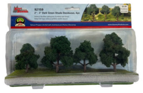 JTT Scenery Products 92159 2" - 3" Dark Green Shade Deciduous (Box of 4)