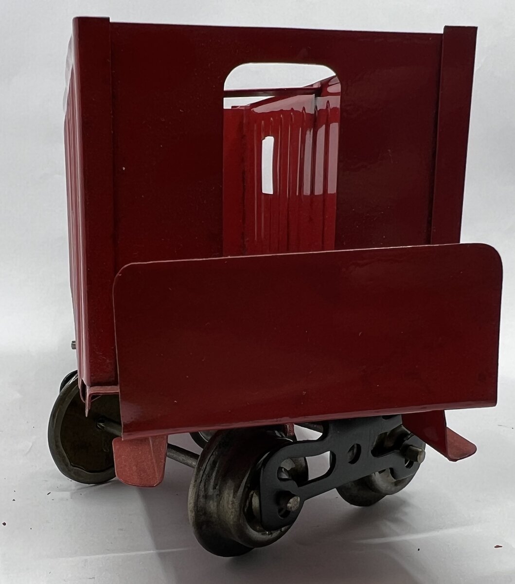 Lionel 117-3 Red Repainted Tinplate Caboose Shell with Trucks