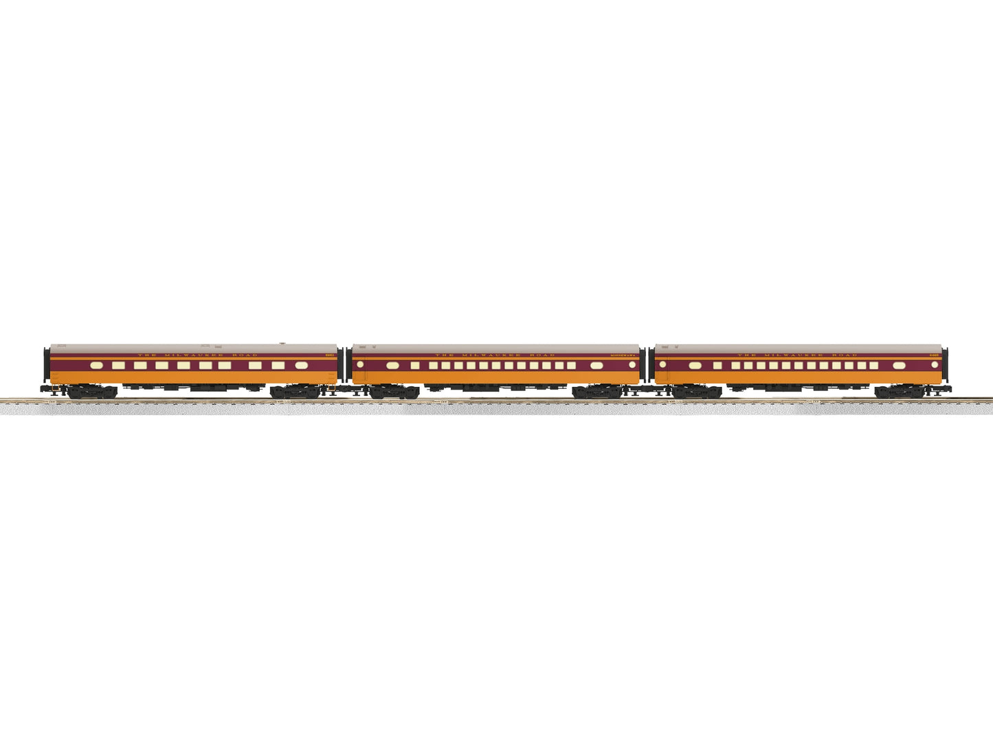 Lionel 2427410 O Milwaukee Road 18" Aluminum Passenger Car (Set of 3)