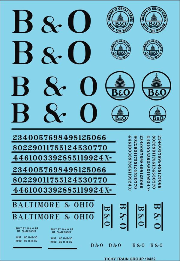 Tichy 10422 HO Black B&O Roadname Set