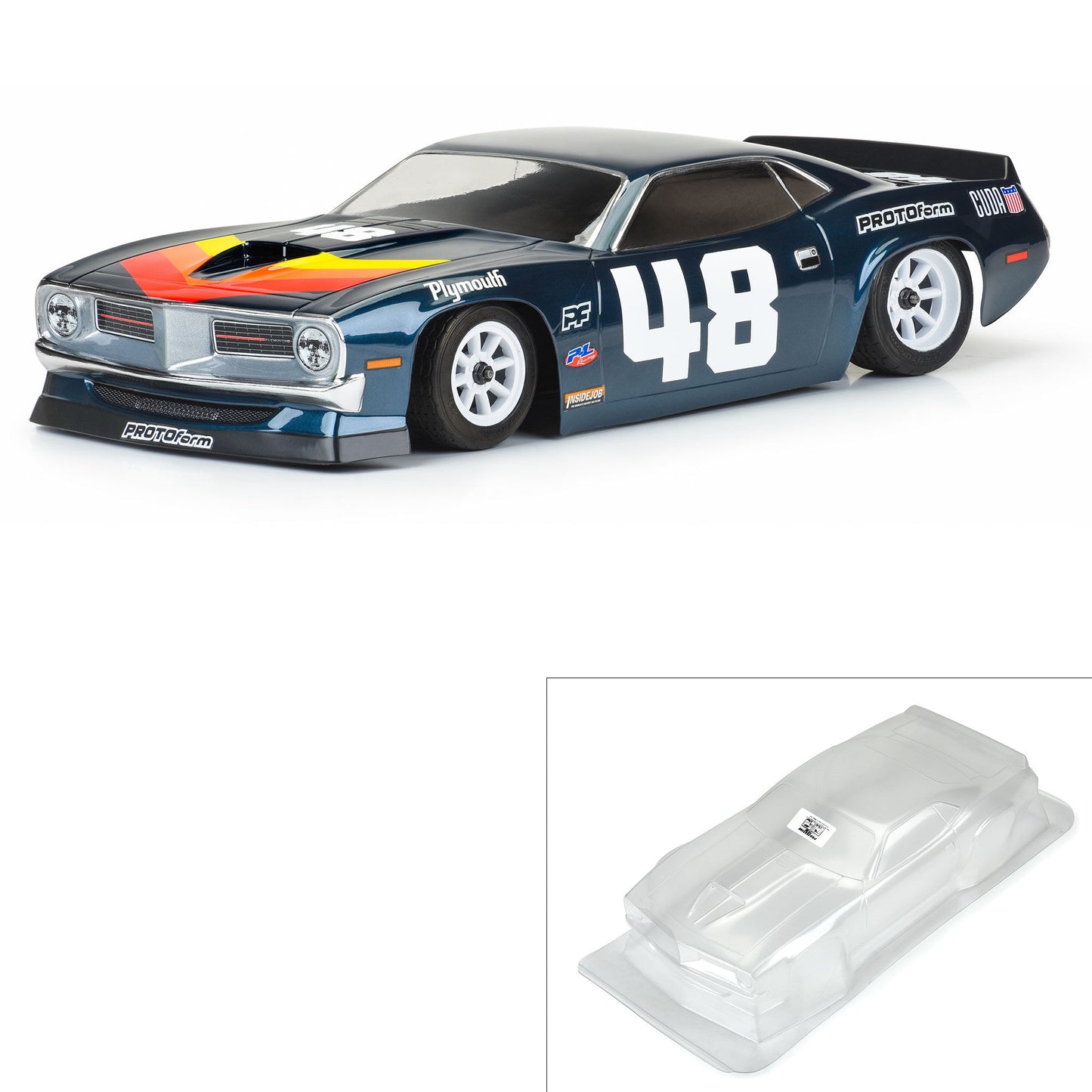 Protoform 159400 1:10 1970 Plymouth Barracuda Clear Body: Vintage Trans-Am