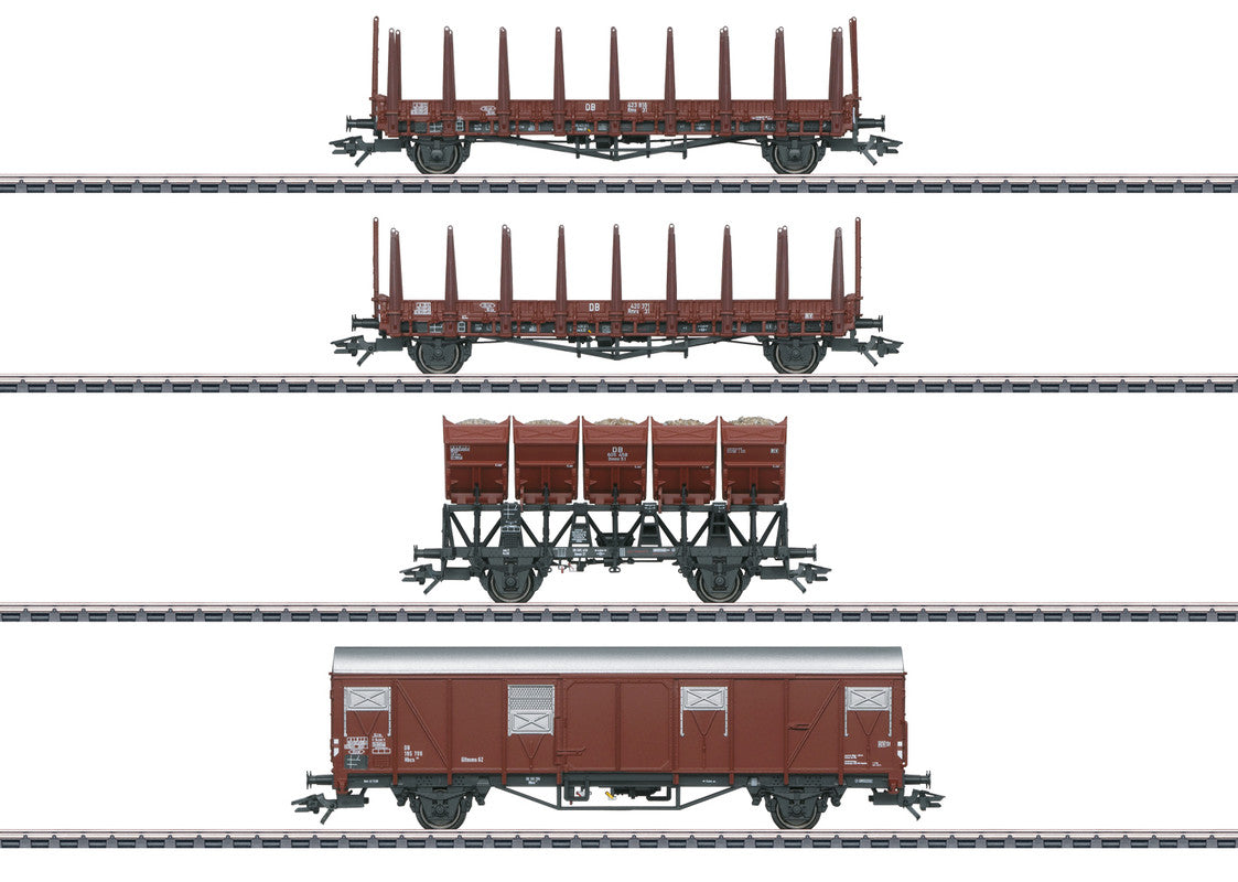 Marklin 46662 HO German Federal Railroad (DB) Era III Freight Car (Set of 4)
