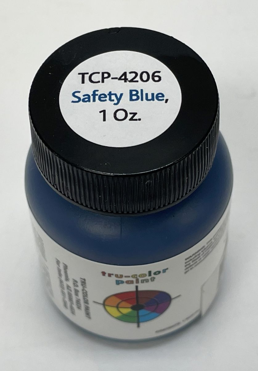Tru-Color 4206 All Scale Safety Blue Acrylic Paint - 1 oz. Paint Bottle