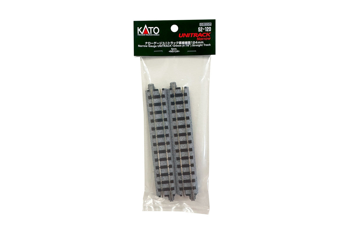 Kato 52-120 HOn30 Narrow Gauge Unitrack 124mm Straight Track (Pack of 4)