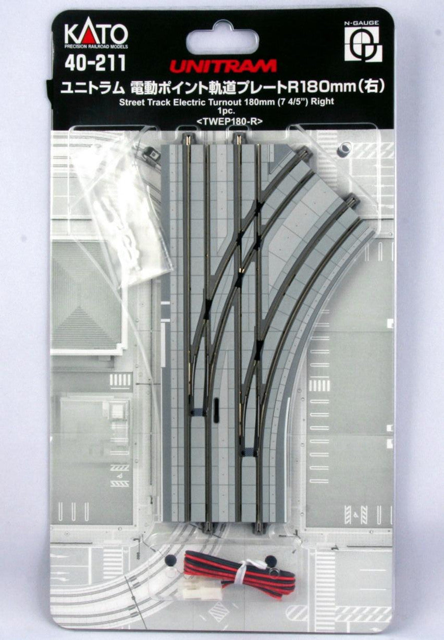 Kato 40-213 N Unitram Street Track R180mm Right Electric Turnout