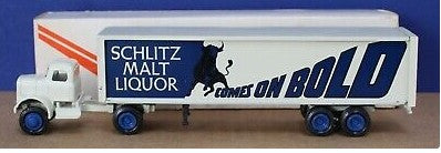 Winross TOM-7 1:64 Die-Cast Schlitz Malt Liquor Tractor Trailer w/White Cab