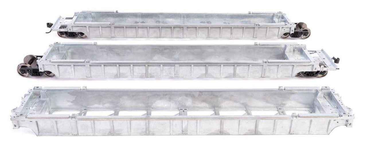 Walthers 910-55800 HO Undecorated NSC Articulated 3-Unit 53' Well Car RTR