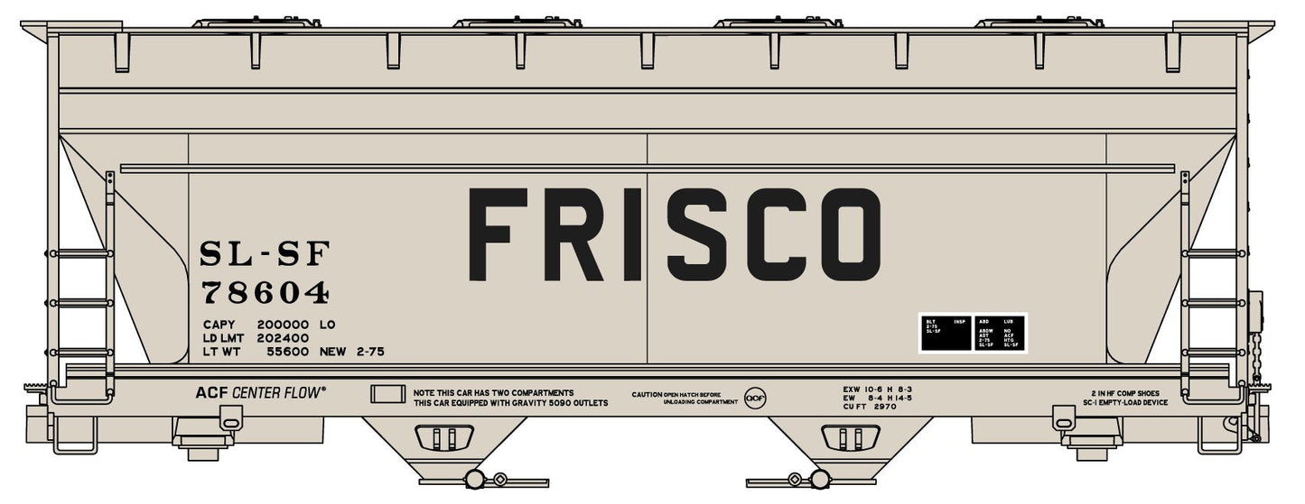 Accurail 2216 HO SLSF ACF 2-Bay Covered Hopper Kit #78604