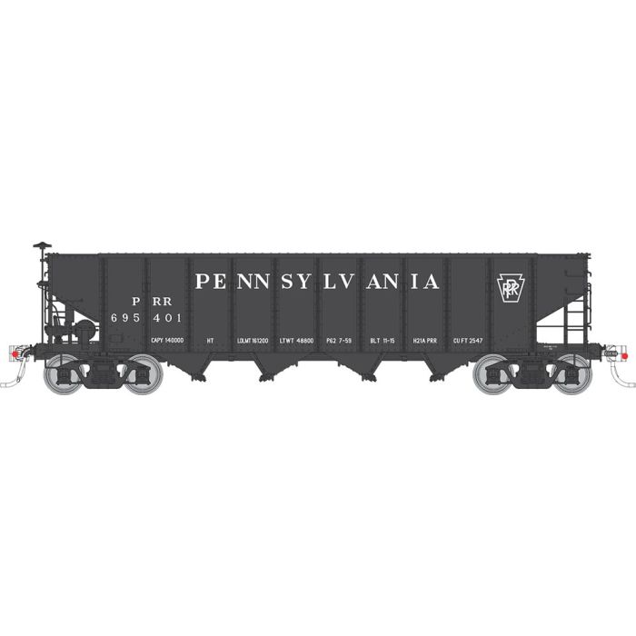 Rapido Trains 178009A HO Pennsylvania Black, Plain Keystone H21A 4-Bay Hopper
