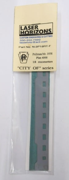 Acme N-3P18RT-F N Pullman blt. 1938 Plan 4068 18 Roomettes City Of Series Kit