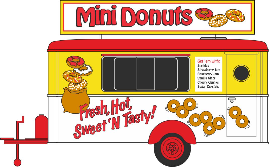 Oxford Diecast 87TR019 HO Mini Donuts Mobile Trailer