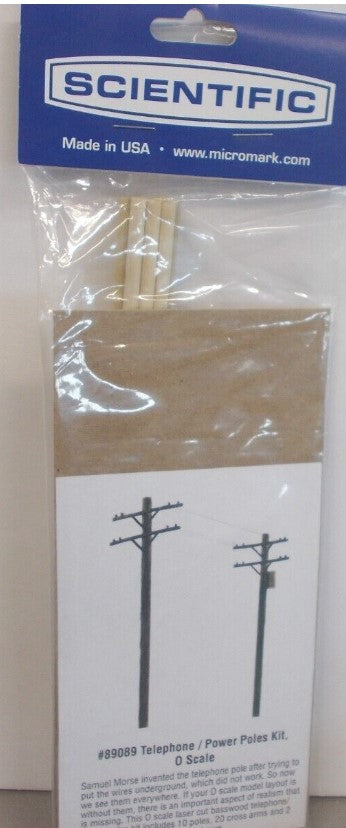 Micro-Mark 89089 O Scale Scientific Telephone/Power Poles Kit