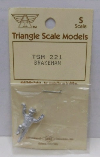 Triangle Scale Models 221 S Scale Brakeman Metal Unpainted Figure