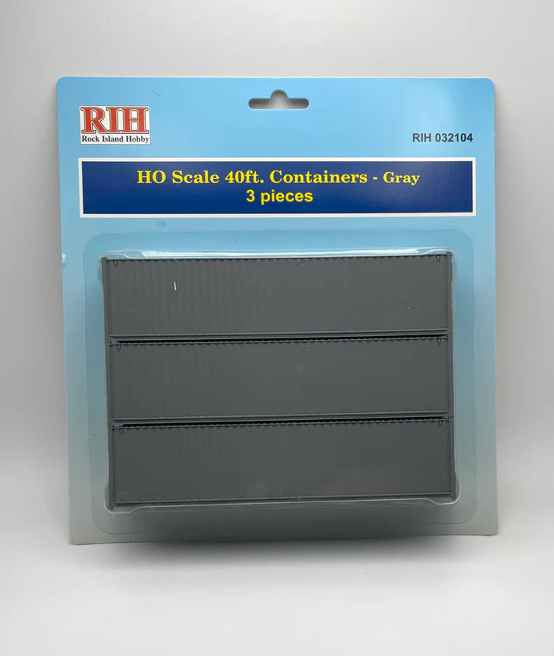 Rock Island Hobby 032104 HO Gray 40' Containers (Pack of 3)