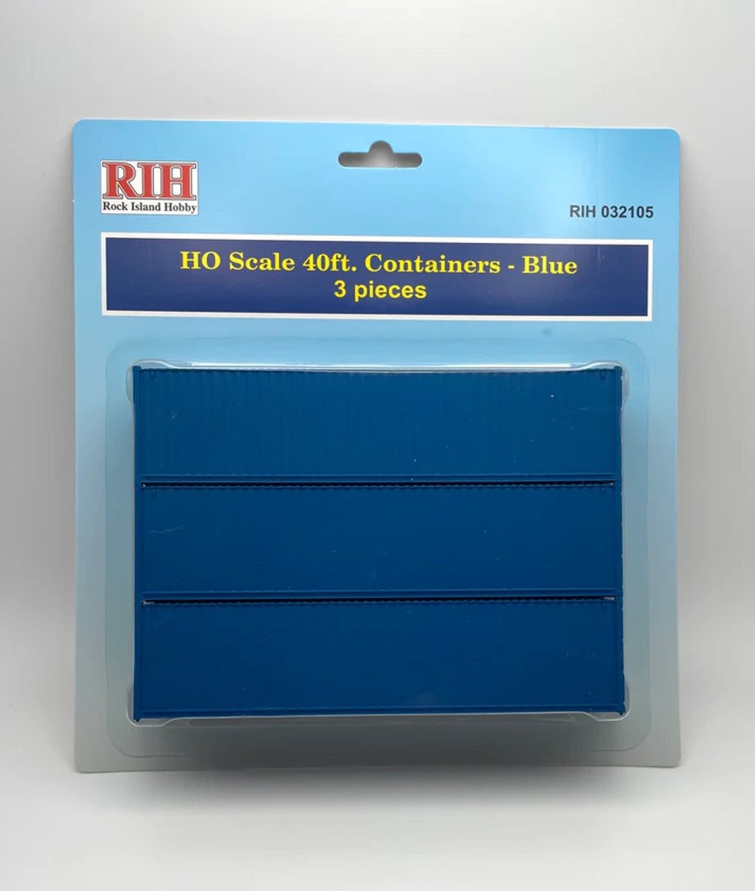 Rock Island Hobby 032105 HO Blue 40' Containers (Pack of 3)