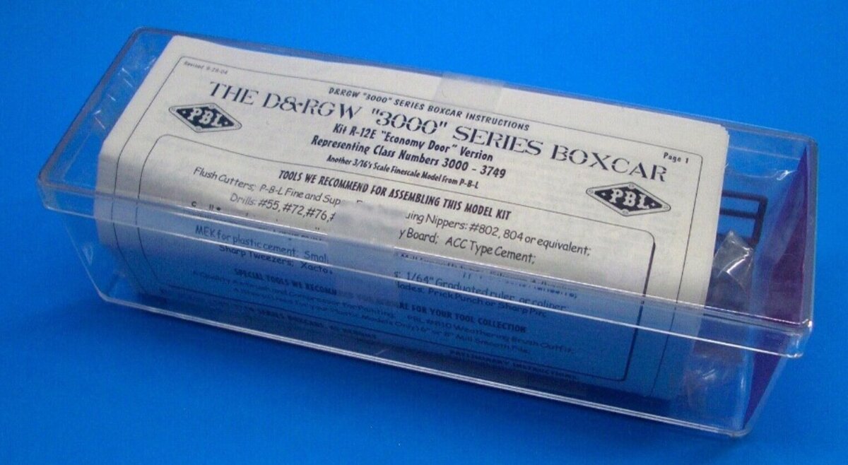 PBL R-12 S Scale D&RGW Super Boxcar #3000 - #3749 W/Fully Detailed Interior Kit