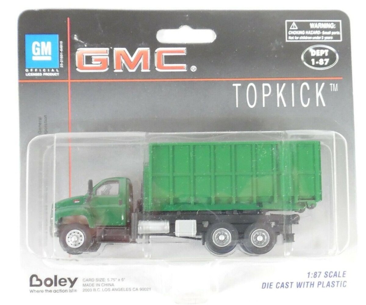 Boley 3017-55 HO Dept 1-87 Topkick GMC Green Rolloff Dumpster Truck
