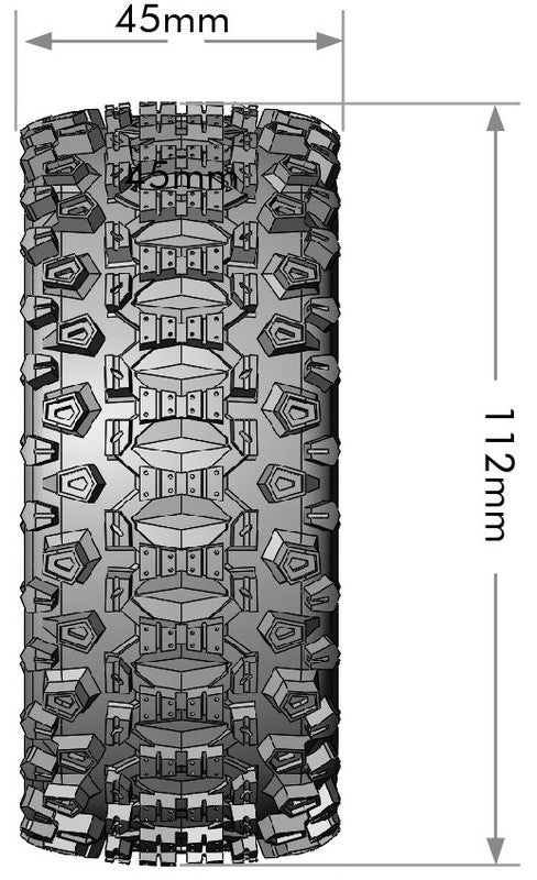 Louise R/C LT3354SB MT-Uphill Speed 1:8 Monster Truck Tires, 0" & 1/2" Offset