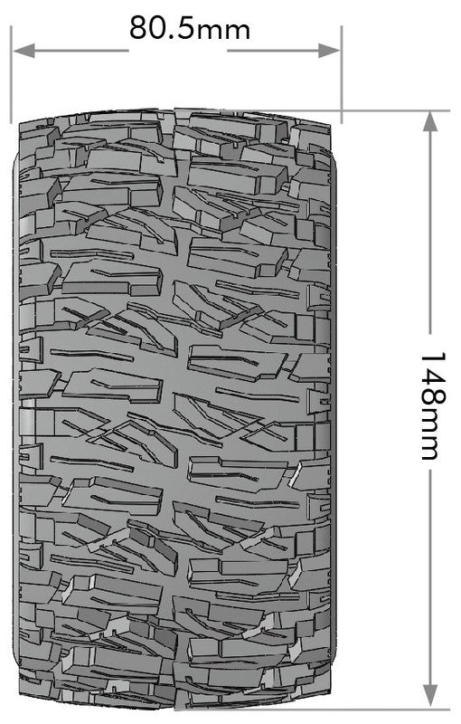 Louise R/C LT3355SB 1:8 MT-Mallet Speed Monster Truck Tires (Pack of 2)