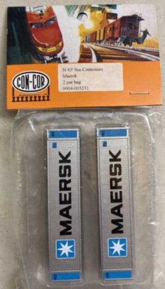 Con-Cor 0004-005231 N Scale Maersk 45'' Sea Containers (Pack of 2)