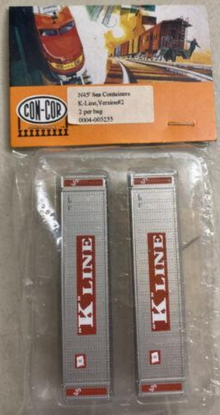 Con-Cor 0004-005235 N Scale K-Line Version #2 45'' Sea Containers (Pack of 2)
