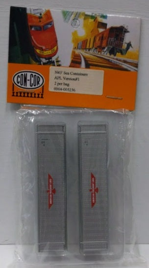Con-Cor 0004-005236 N Scale APL Version #1 45'' Sea Containers (Pack of 2)