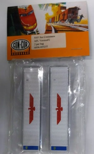 Con-Cor 0004-005237 N Scale APL Version #2 45'' Sea Containers (Pack of 2)