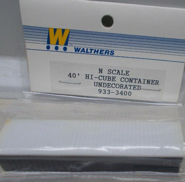 Walthers 933-3400 N Scale 40'' Hi-Cube Container Undecorated