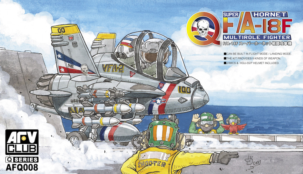 AFV Club AFQ008 1:Egg Boeing F/A-18F Hornet Multirole Fighter Military Plane Kit