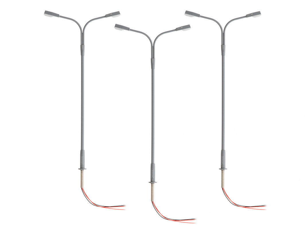 Lionel 2456093 HO Gray Double Highway Lamp (Pack of 3)