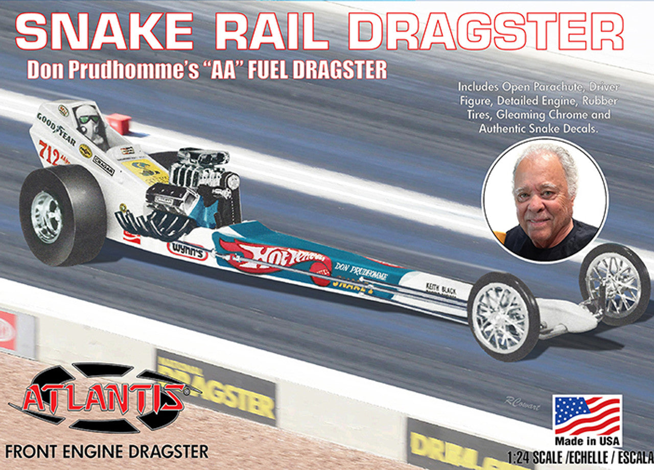 Atlantis Models M5694 1:24 Don the Snake Prudhomme Front Engine Dragster Kit