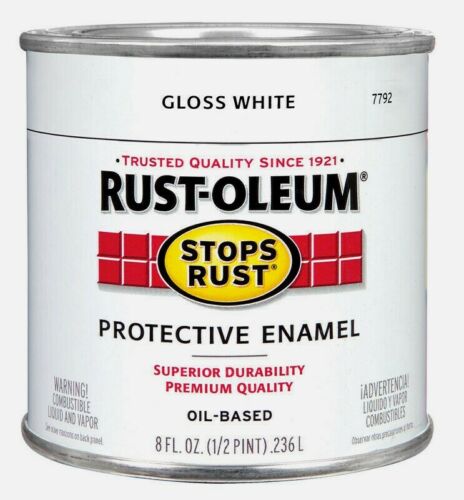 Testors 7792730 Gloss White Stops Rust Brush On Paint - 8 oz. Can
