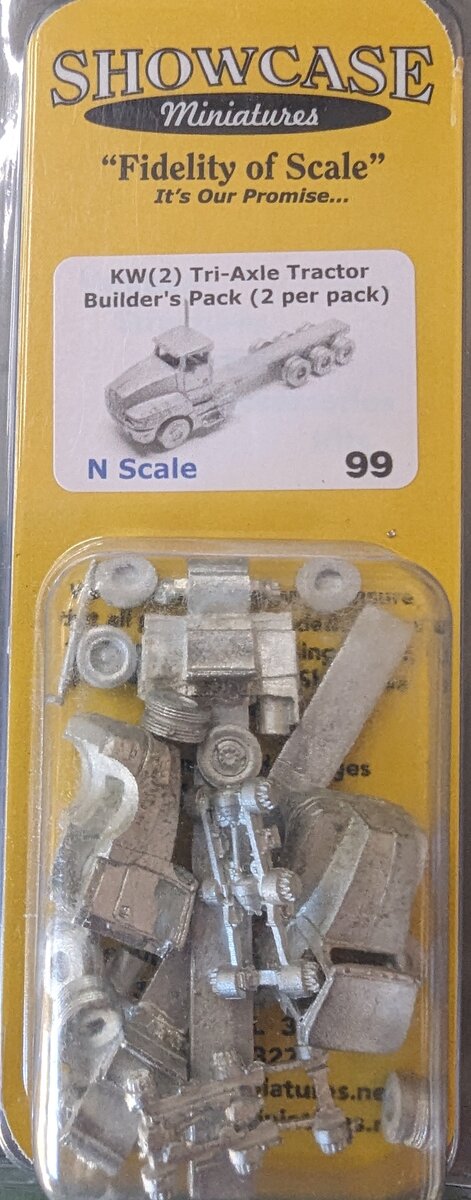 Showcase Miniatures 99 N Scale KW (2) Tri-Axle Tractor Builder's Pack (2 Pack)