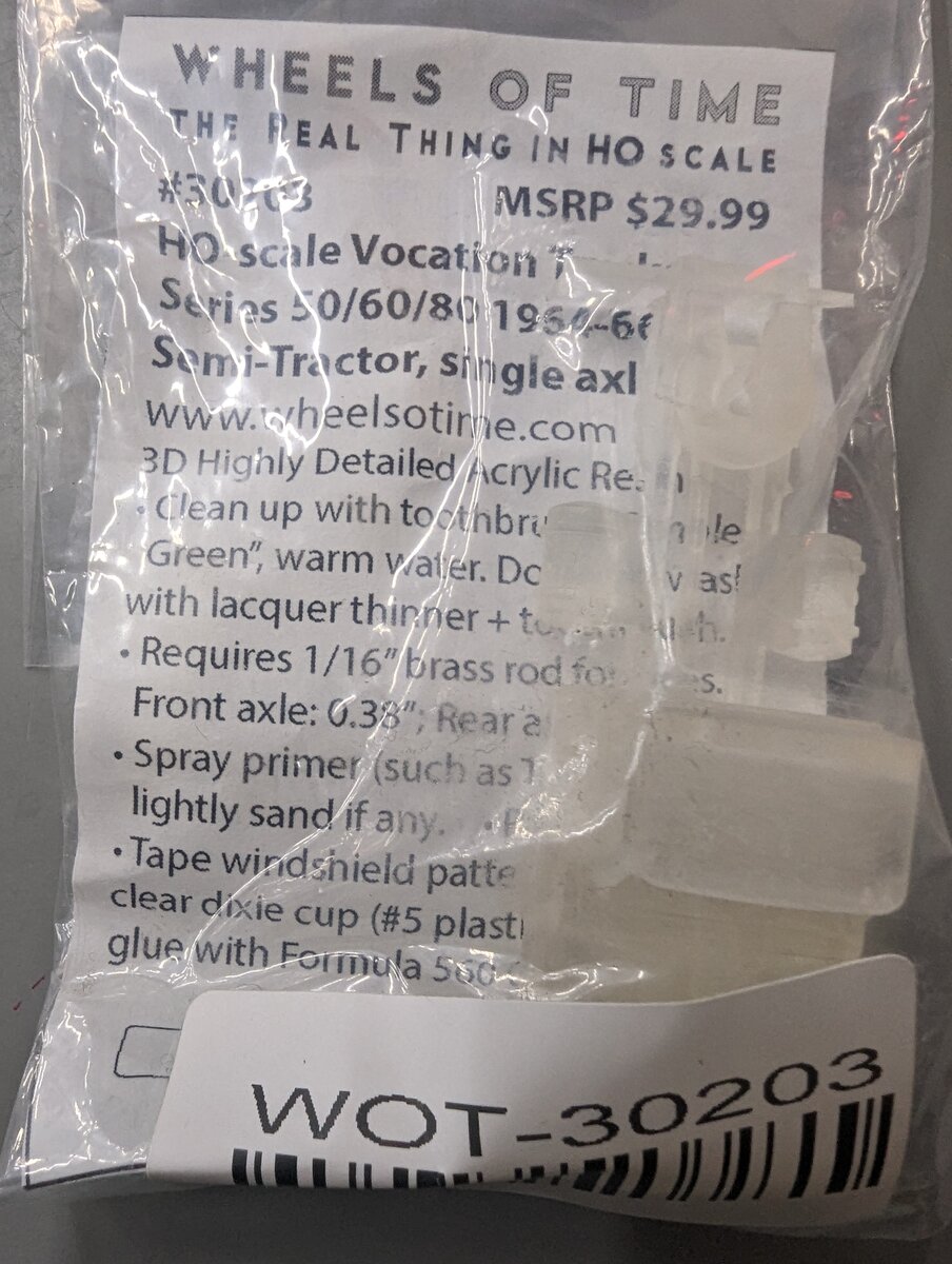 Wheels of Time 30203 HO Vocation Trucks Series 50/60/80 1964-1966 Semi Tractor
