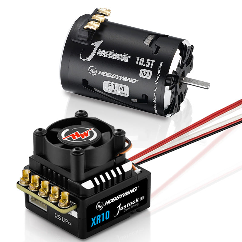 HobbyWing 38020372 Xerun XR10 Justock G3S ESC & JS5 17.5T G2.1 Motor Combo