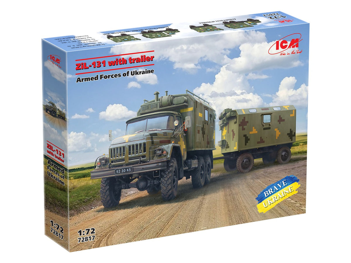 ICM 72817 1:72 ZiL-131 Truck with trailer Armed Forces of Ukraine Model Kit