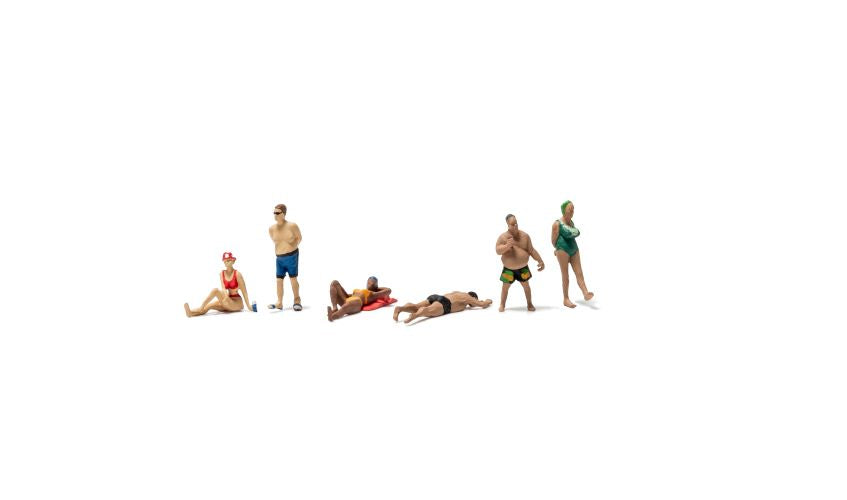 Woodland Scenics A2219 N Scale Beach Goers Figures (Set of 6)