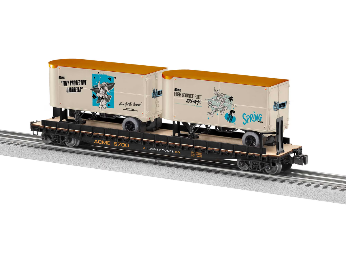 Lionel 2426700 O ACME 50' TOFC Flatcar with 2 20' Trailers