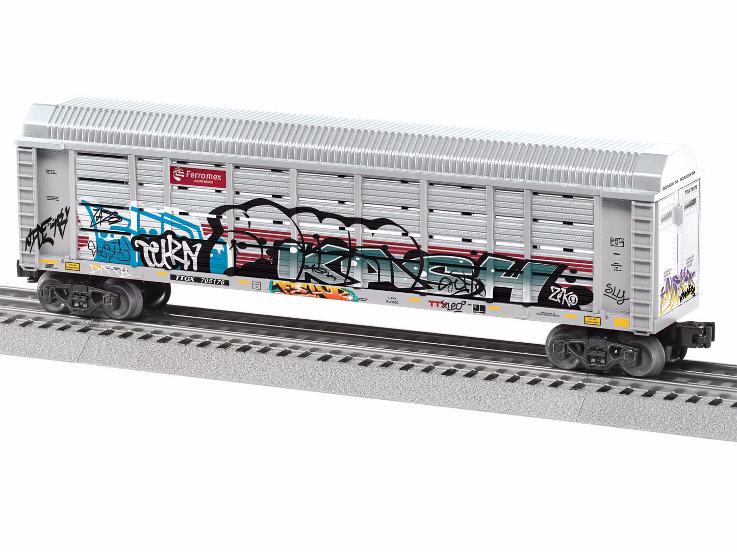 Lionel 2428390 O Ferromex Enclosed Graffiti Autorack #705176