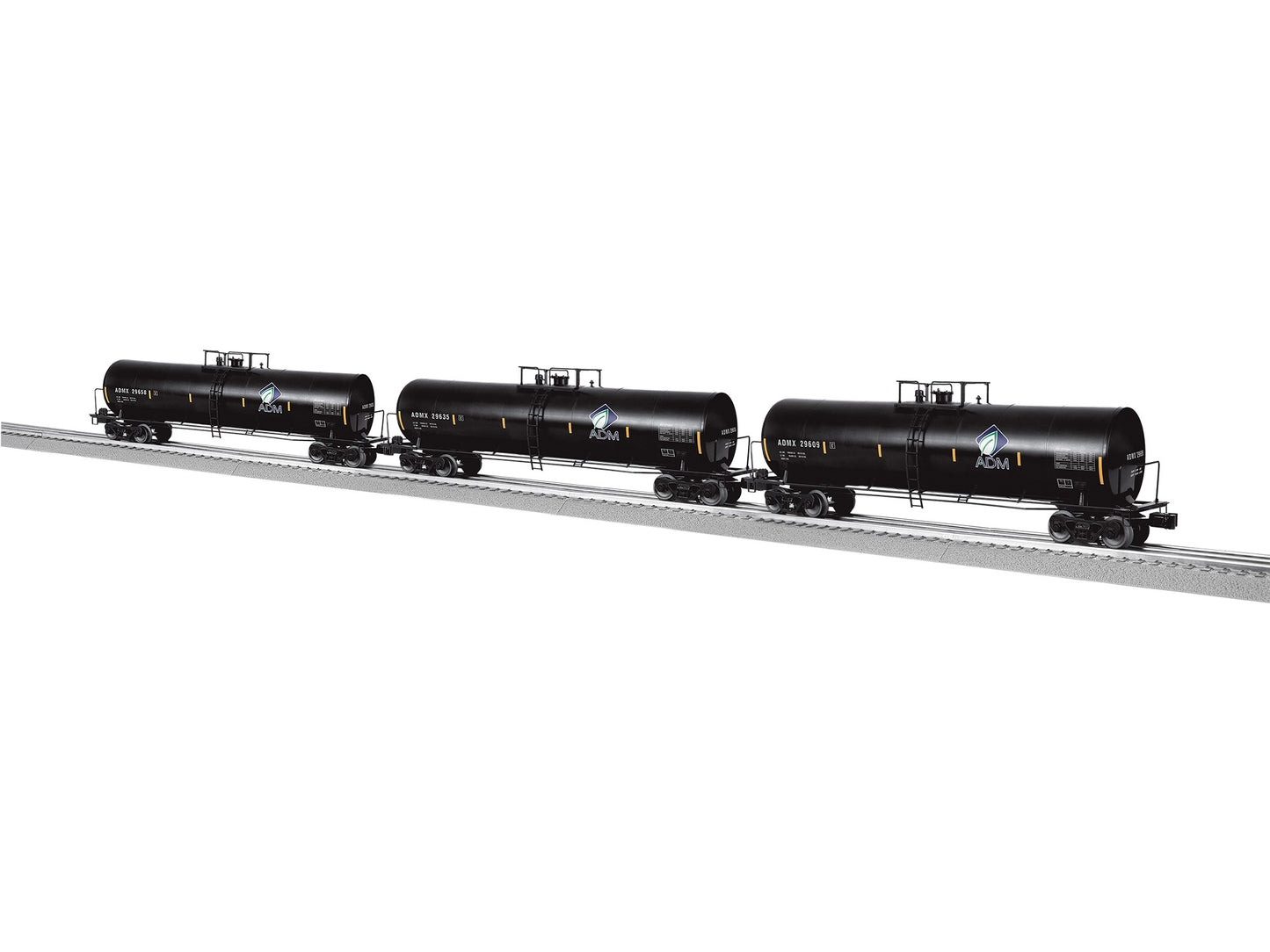 Lionel 2442340 O ADM 50' Tank Car (Set of 3)
