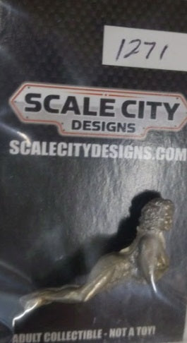 Scale City Designs 1271 O Scale Woman Lying Face Down White Metal