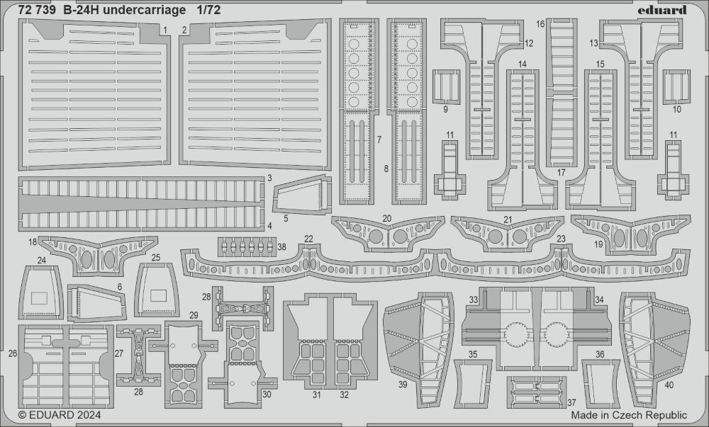Eduard 72739 1:72 Airfix Aircraft Model B-24H Undercarriage Photo Etched Set