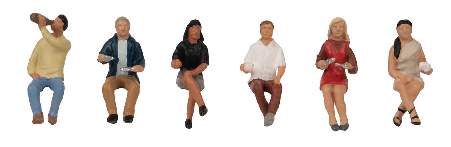 Faller 151698 HO Sitting Restaurant Guests Figure Plastic Model Kit (Set of 6)