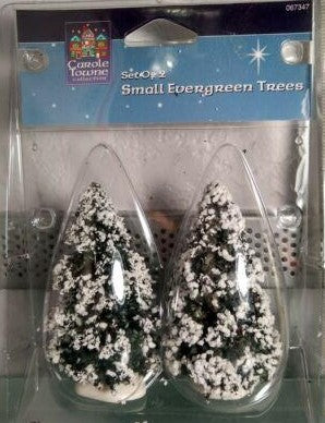 Lemax 44086 HO Carole Towne 4 Inch Snow Capped Evergreen Tree (Set of 2)