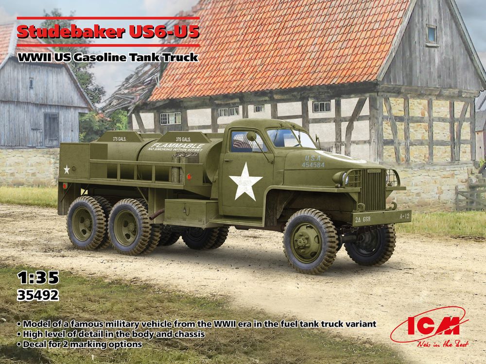 ICM 35492 1:35 Studebaker US6-U5 WWII US Gasoline Tank Truck Plastic Model Kit
