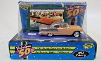 Road Champs 64105 1:43 Die Cast Fabulous 50's Pink & Grey 1955 Chevy Bel Air