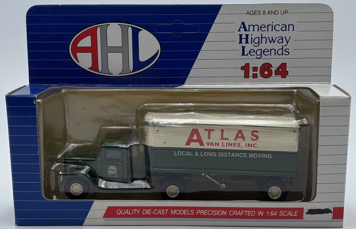 AHL L53107 1:64 Diecast Green & White Atlas Van Lines, Inc. Moving Truck