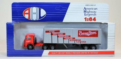 AHL L52402 1:64 Scale Die Cast Burma-Shave Red & Grey Tractor Trailer